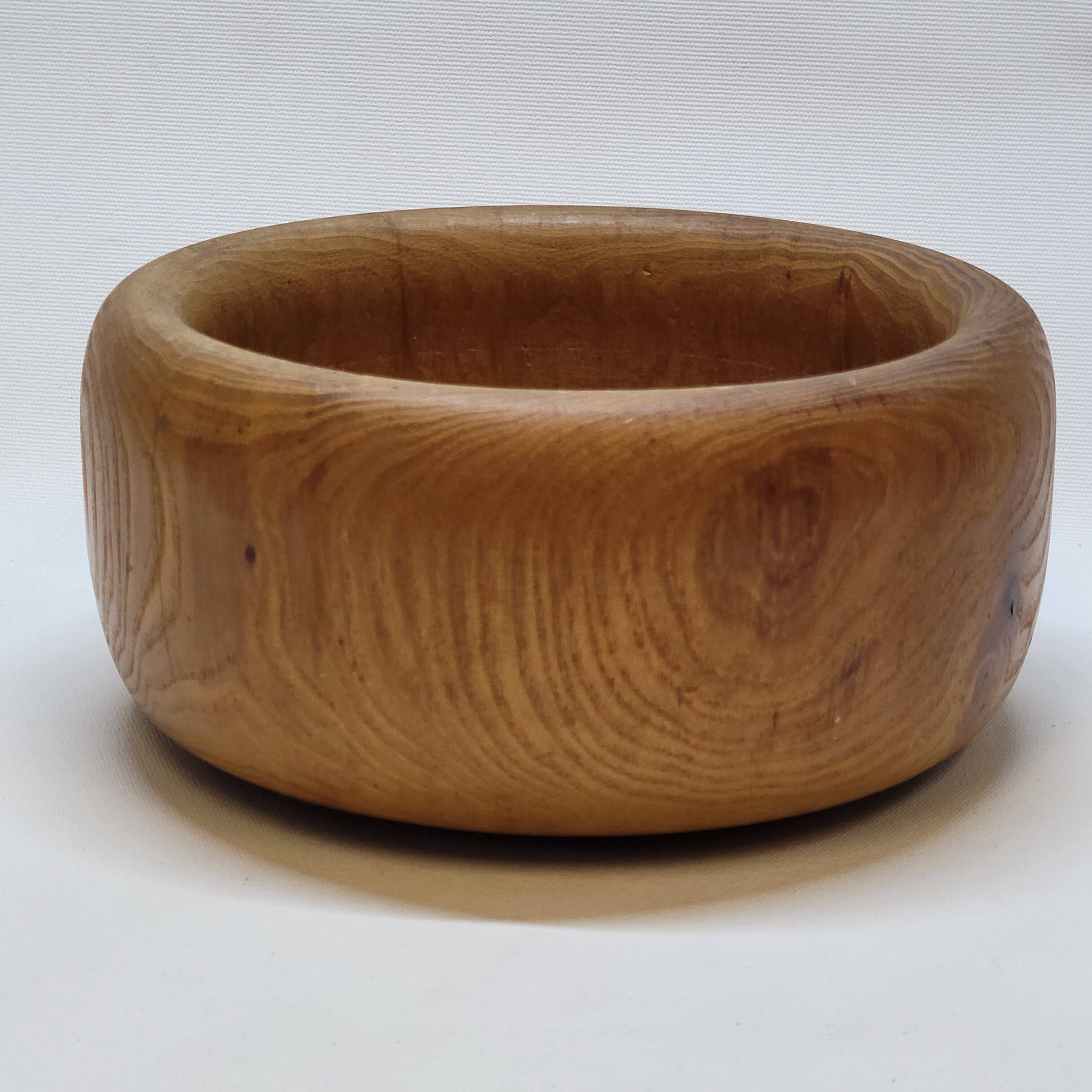 Vintage Scandinavian Turned Wood Empty Pocket Bowl