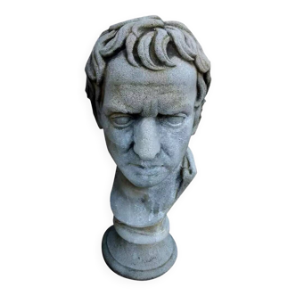 Antique bust of character in reconstituted stone, 20th century period