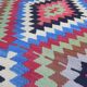Vintage Turkish kilim, handwoven, 88x127 cm.