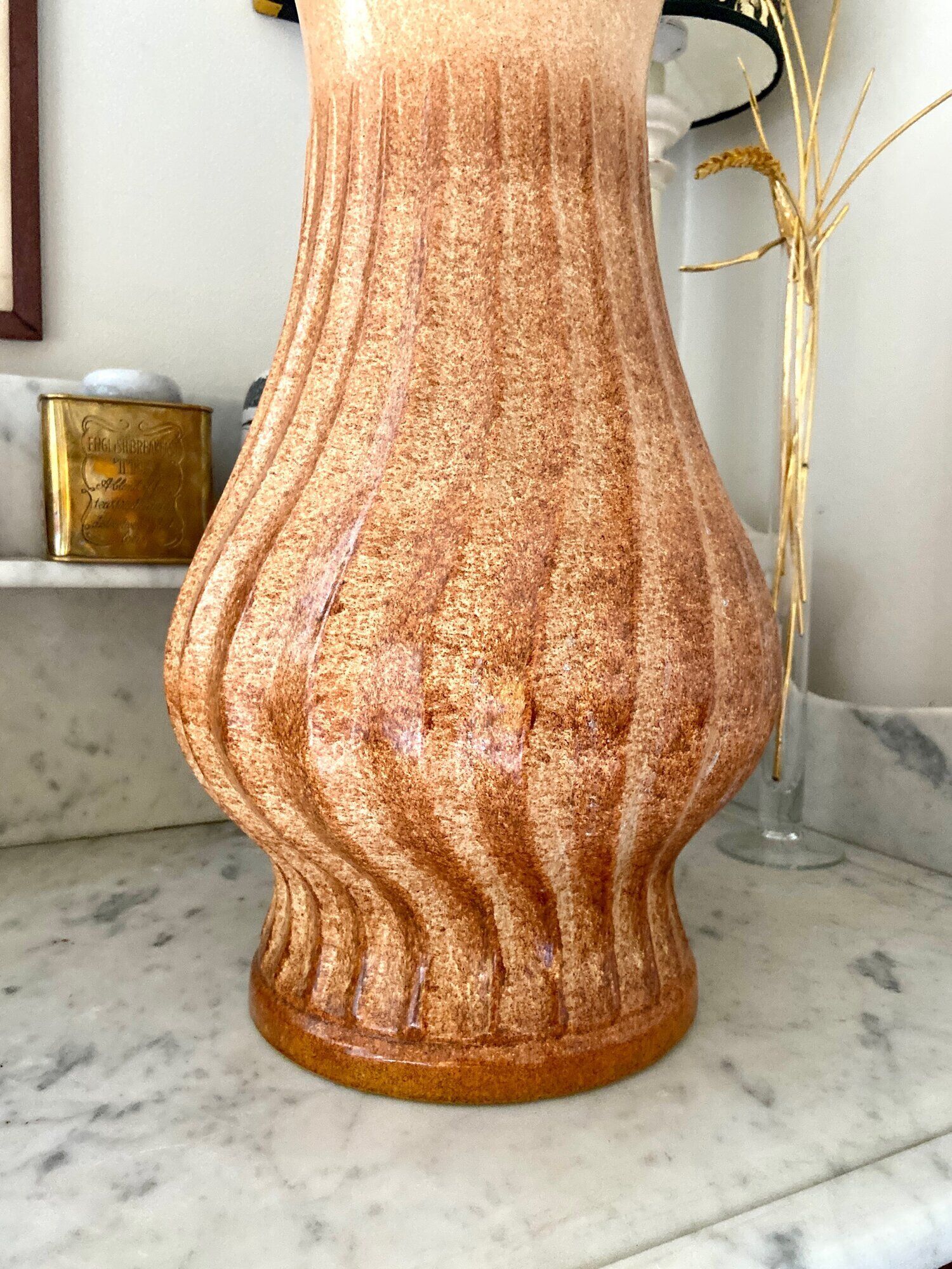 Brown glazed ceramic vase