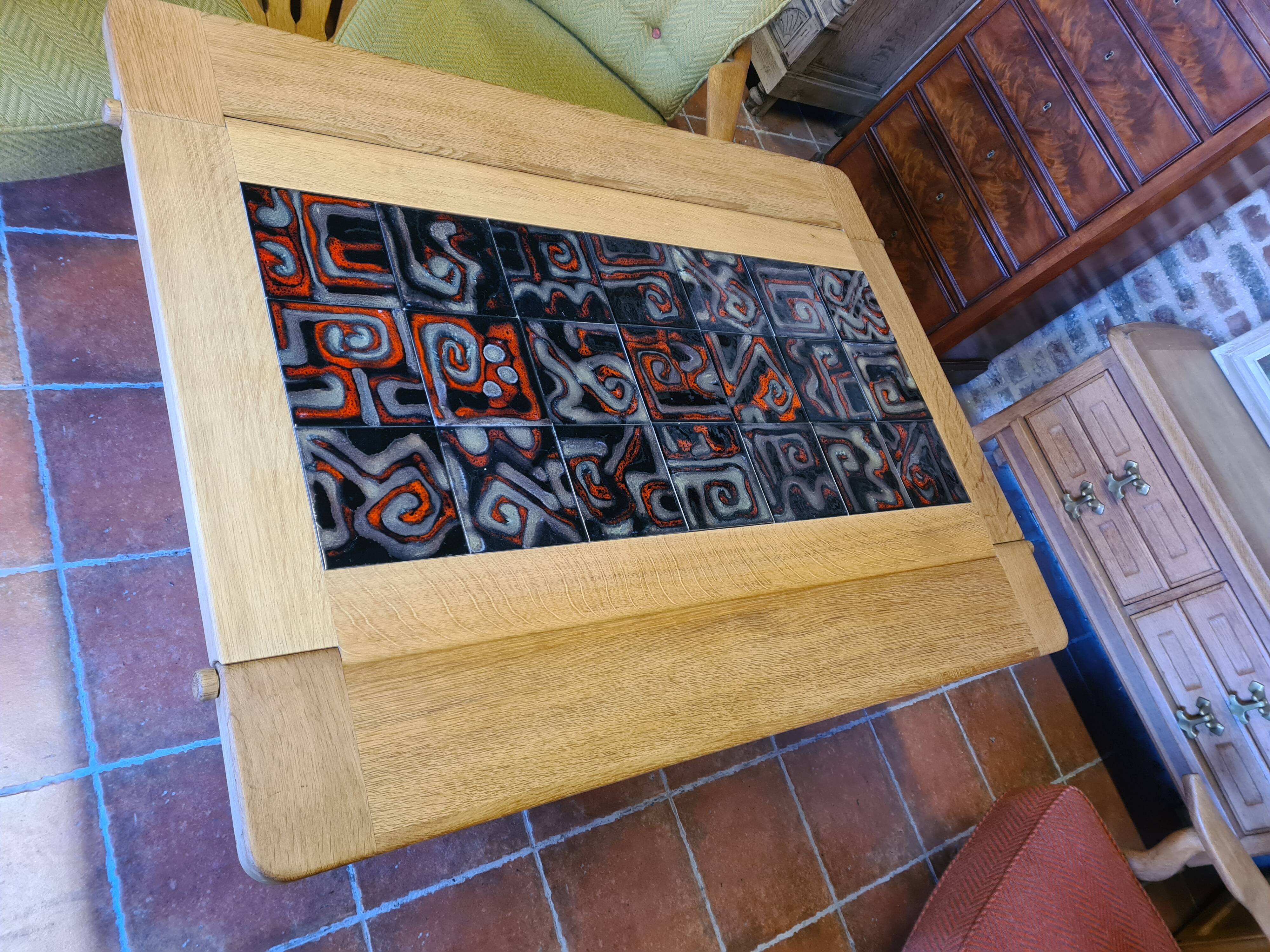 vintage modular table in oak GILLERME and CHAMBRON