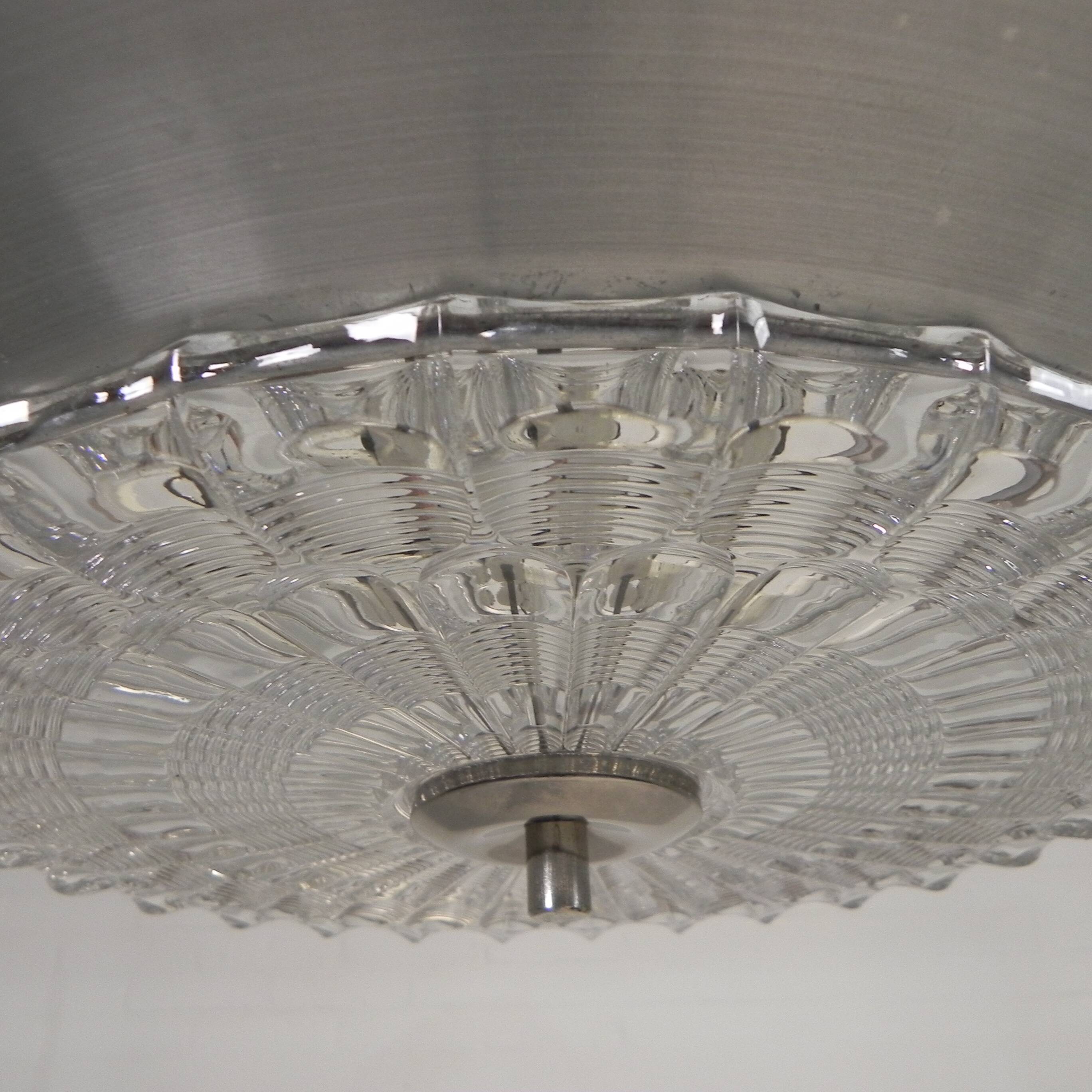 Vintage Lakro pendant light with 9 oval glass panels and 1 round glass panel, 1970s