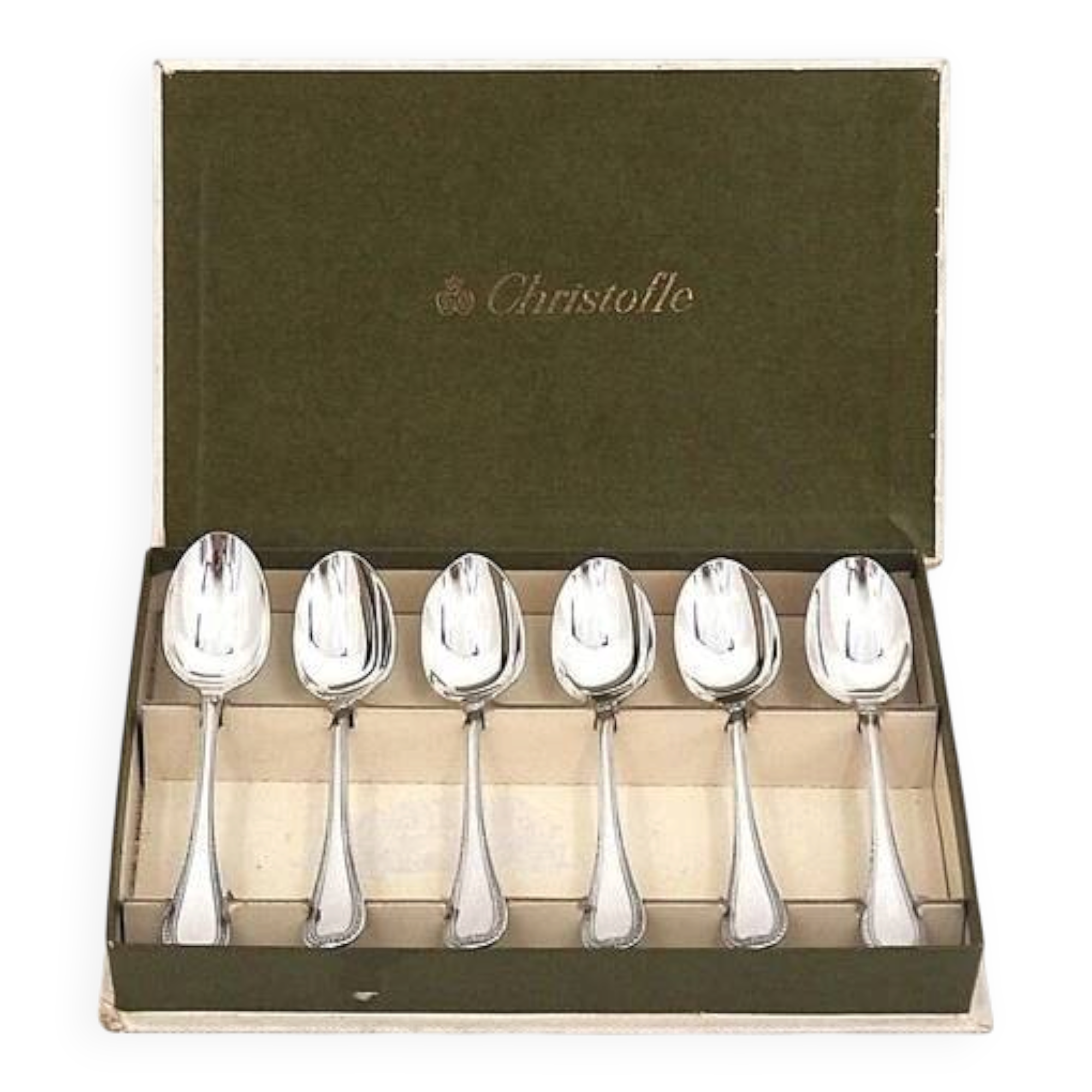 Christofle Malmaison, 6 mocha spoons, coffee, 10 cm, condition close to new.