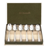 Christofle Malmaison, 6 cuillères à moka, café, 10 cm, état proche du neuf.