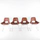 Suite de 4 chaises en rotin et chrome