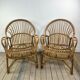 Fauteuils (la paire) vintage 1960 en rotin et bambou