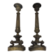 Paire de flambeaux anciens en bronze