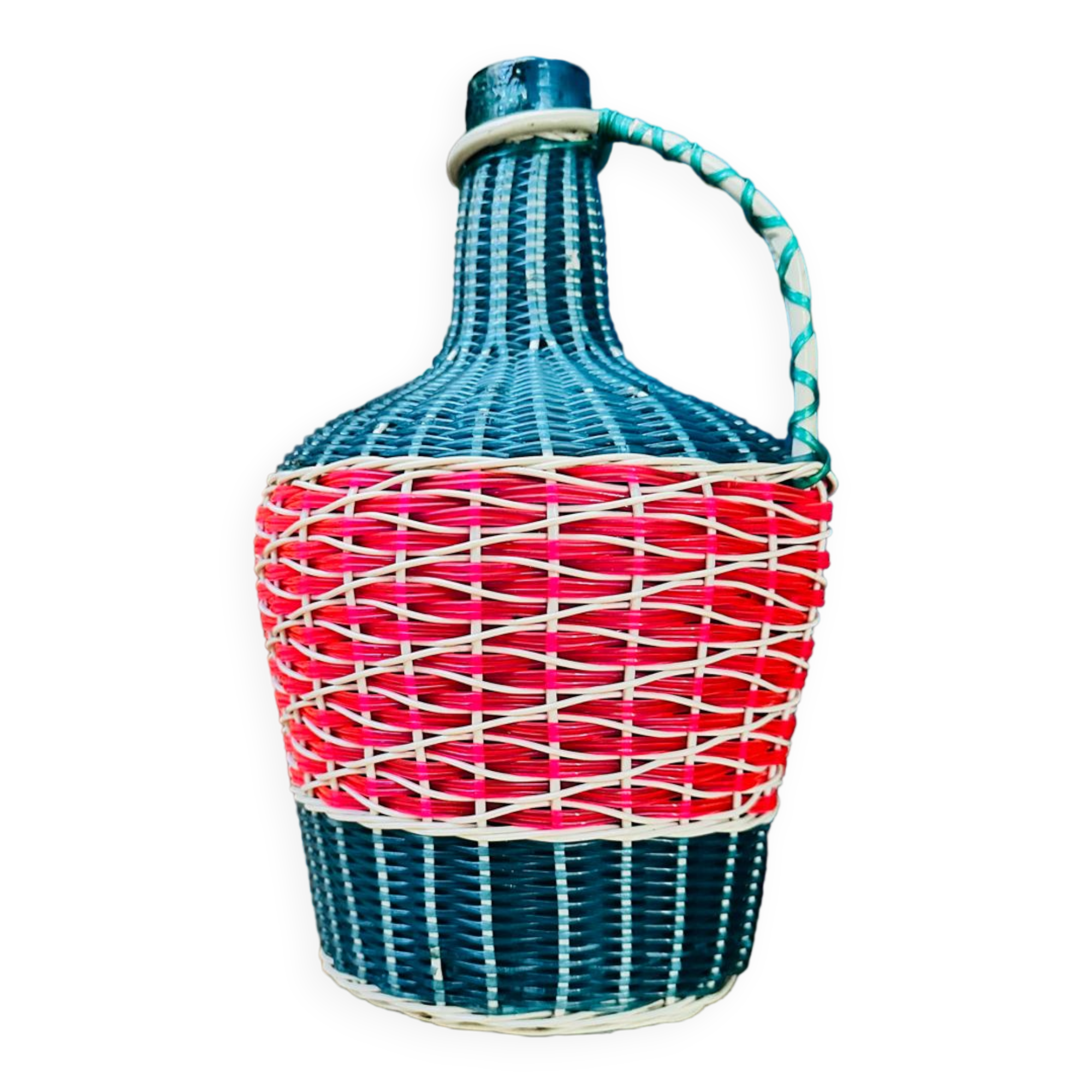 Demijohn scoubidou vintage