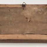 Ancient Indo-Persian painting with wooden mosaic frame