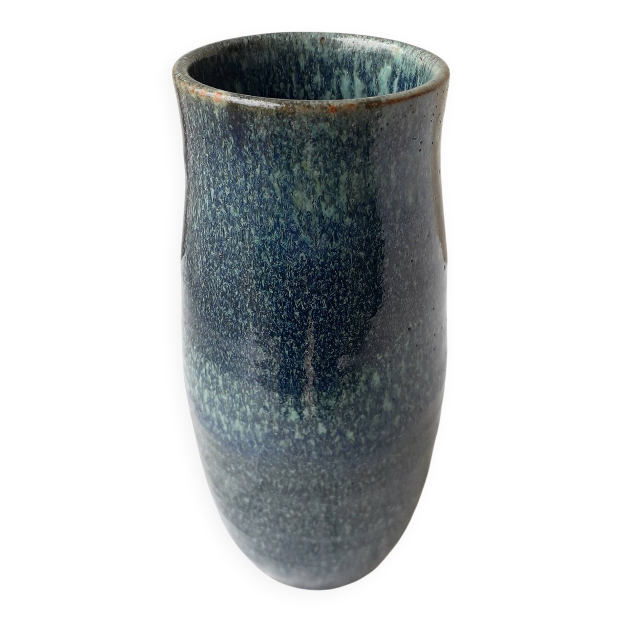 Blue stoneware vase