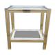 Table d'appoint en métal dorée et chrome