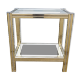 Table d'appoint en métal dorée et chrome