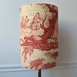 Red toile de Jouy lampshade