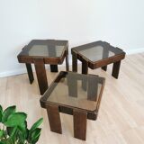 Set of 3 vintage nesting tables / gianfranco frattini for meblo / 1960s / mid-century