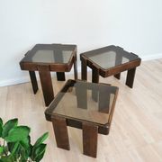 Set of 3 vintage nesting tables / gianfranco frattini for meblo / 1960s / mid-century