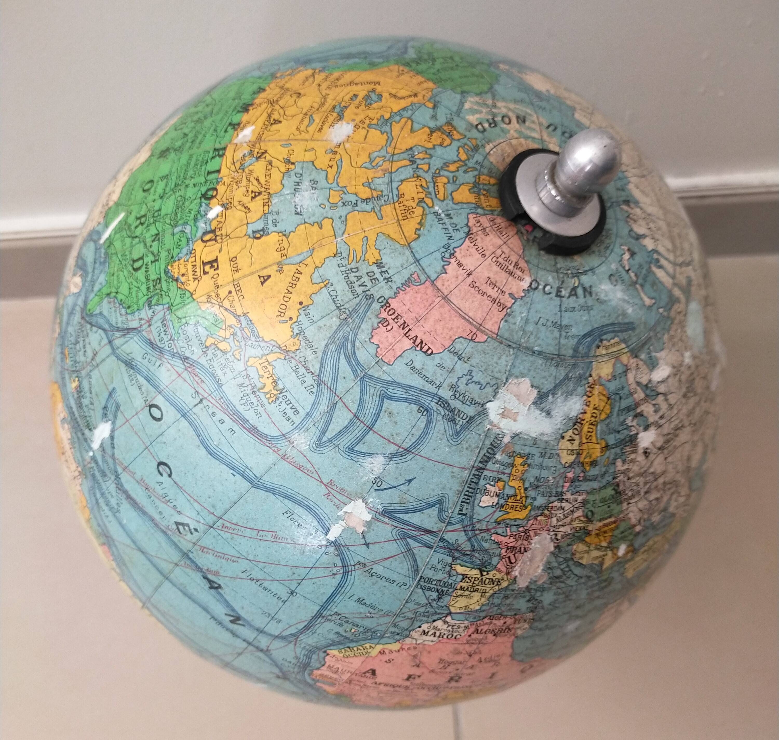 Terrestrial globe drawn by j forest edited by girard barrere & thomas