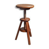 Tabouret à vis en bois