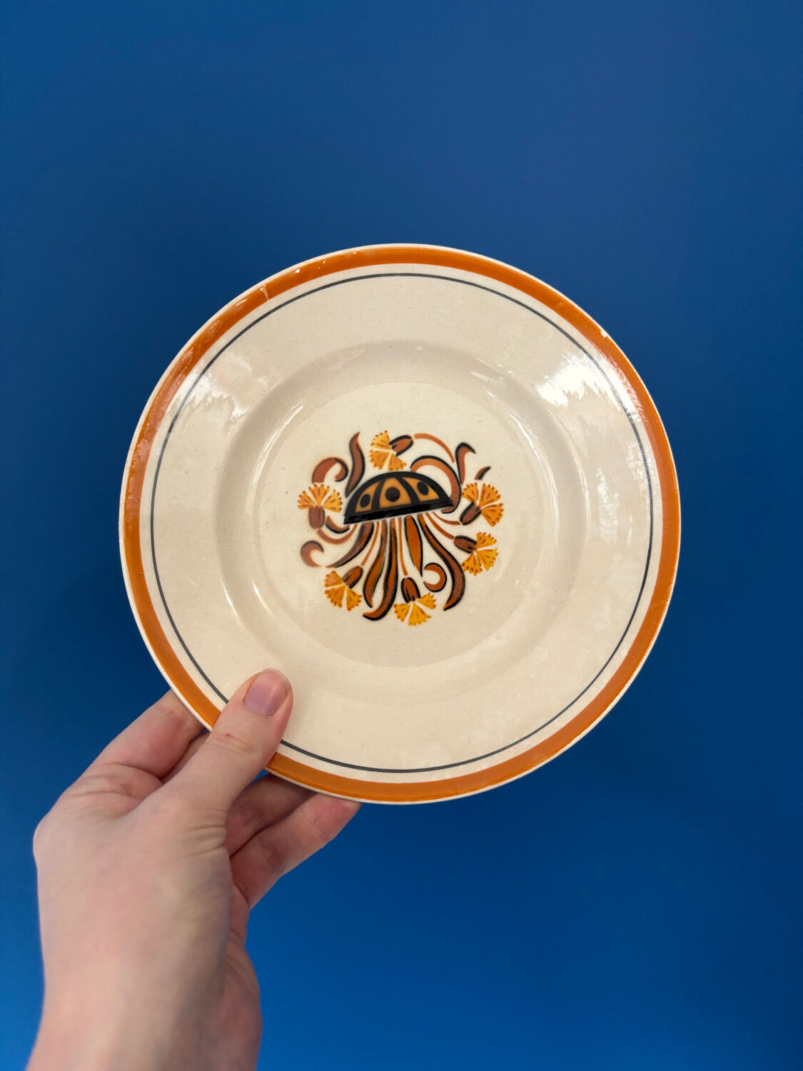 Set of 6 dessert plates Creil and Montereau model Œillet – Vaisse