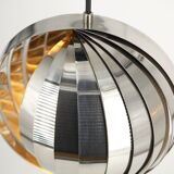 Ceiling lamp moon spiral chrome space age vintage spain 70's