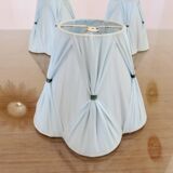 Set of 3 pale blue plastic strip lampshades, to clip onto a bulb.