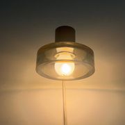 Simple wall light in glass and yellow-brown metal by Seguso, 1950s, Italy.