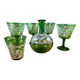 Glass set – signed "School of Painting University of Durang"