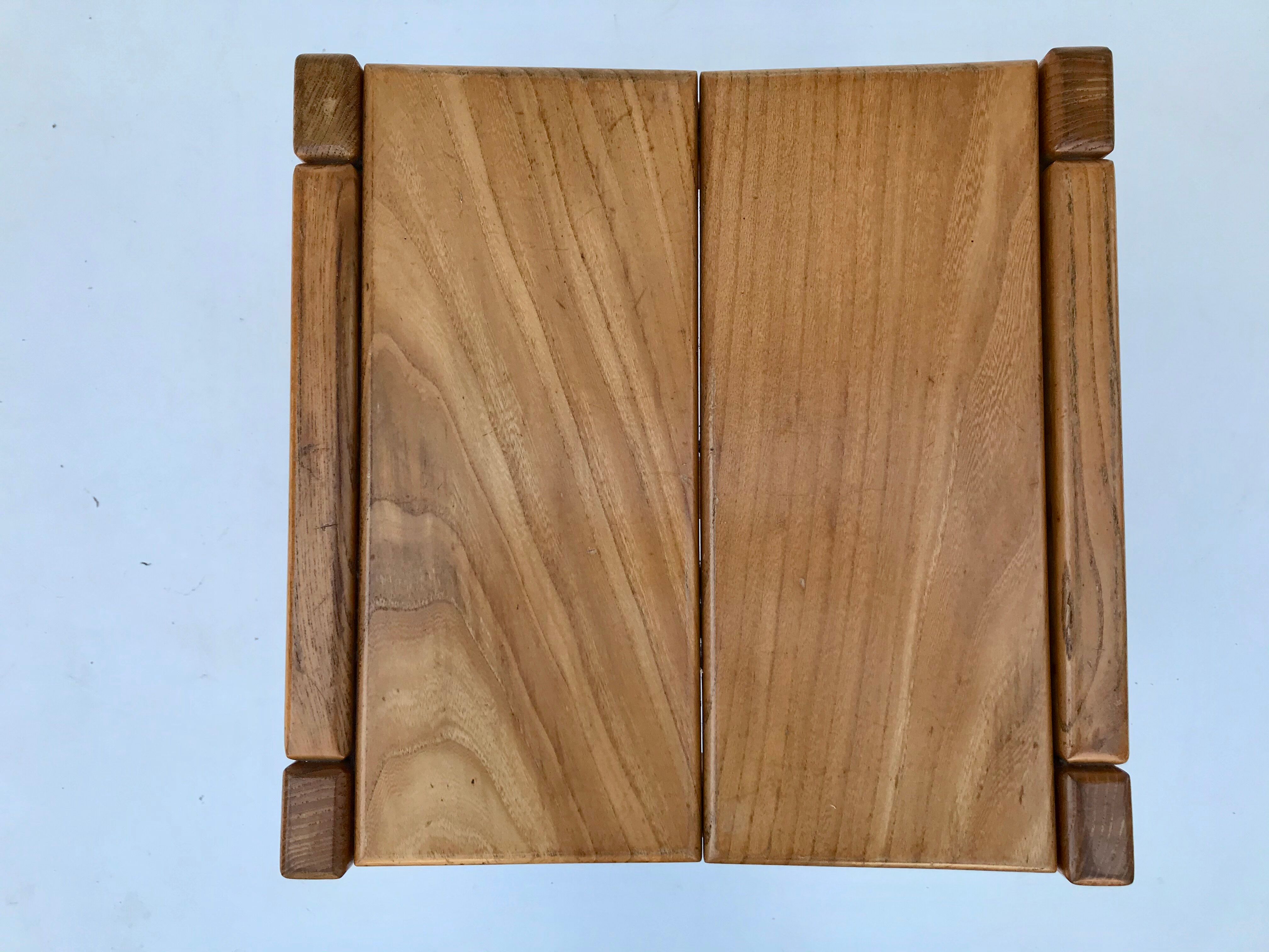 Massive elm stool France 70s