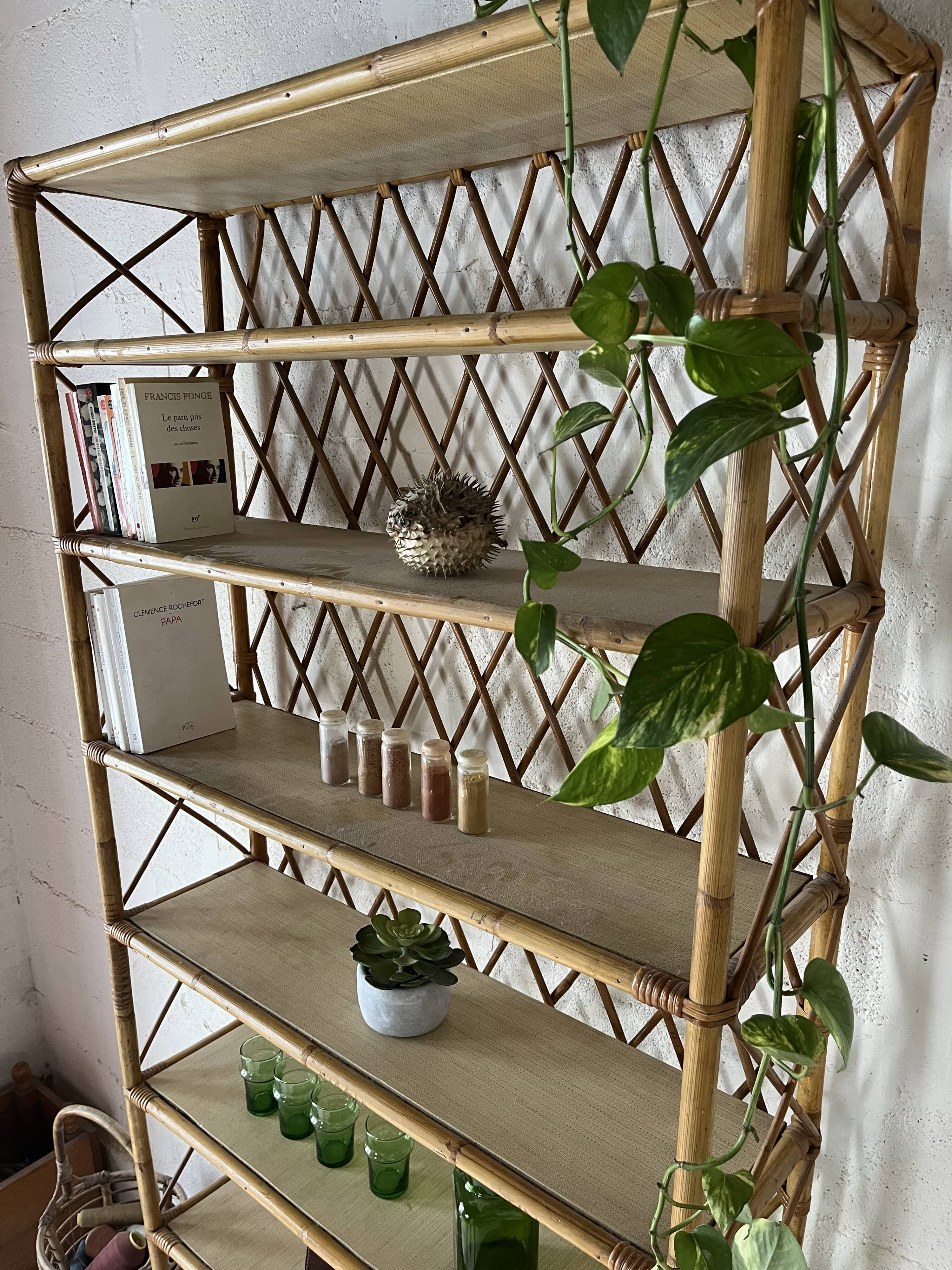 Large rattan bookcase