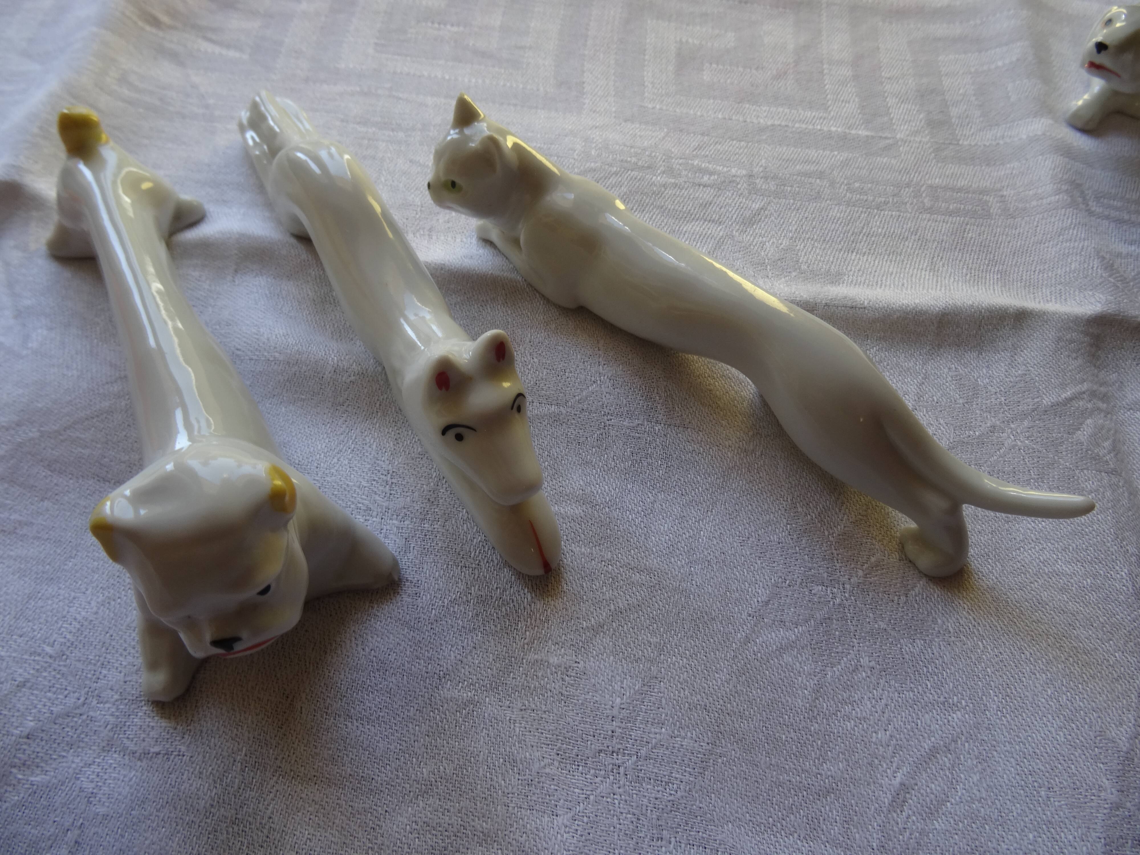 Art Deco animal knife holders