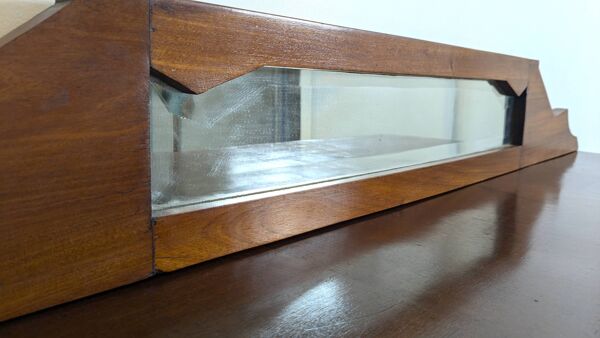 Buffet Art Déco en acajou – 4 tiroirs, 2 portes, miroir biseauté, année 30