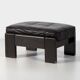 Vintage mid century footstool ottoman in dark brown leather by Harry de Groot for Leolux, 1970s