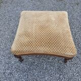 Louis Philippe style footstool in oak and velvet