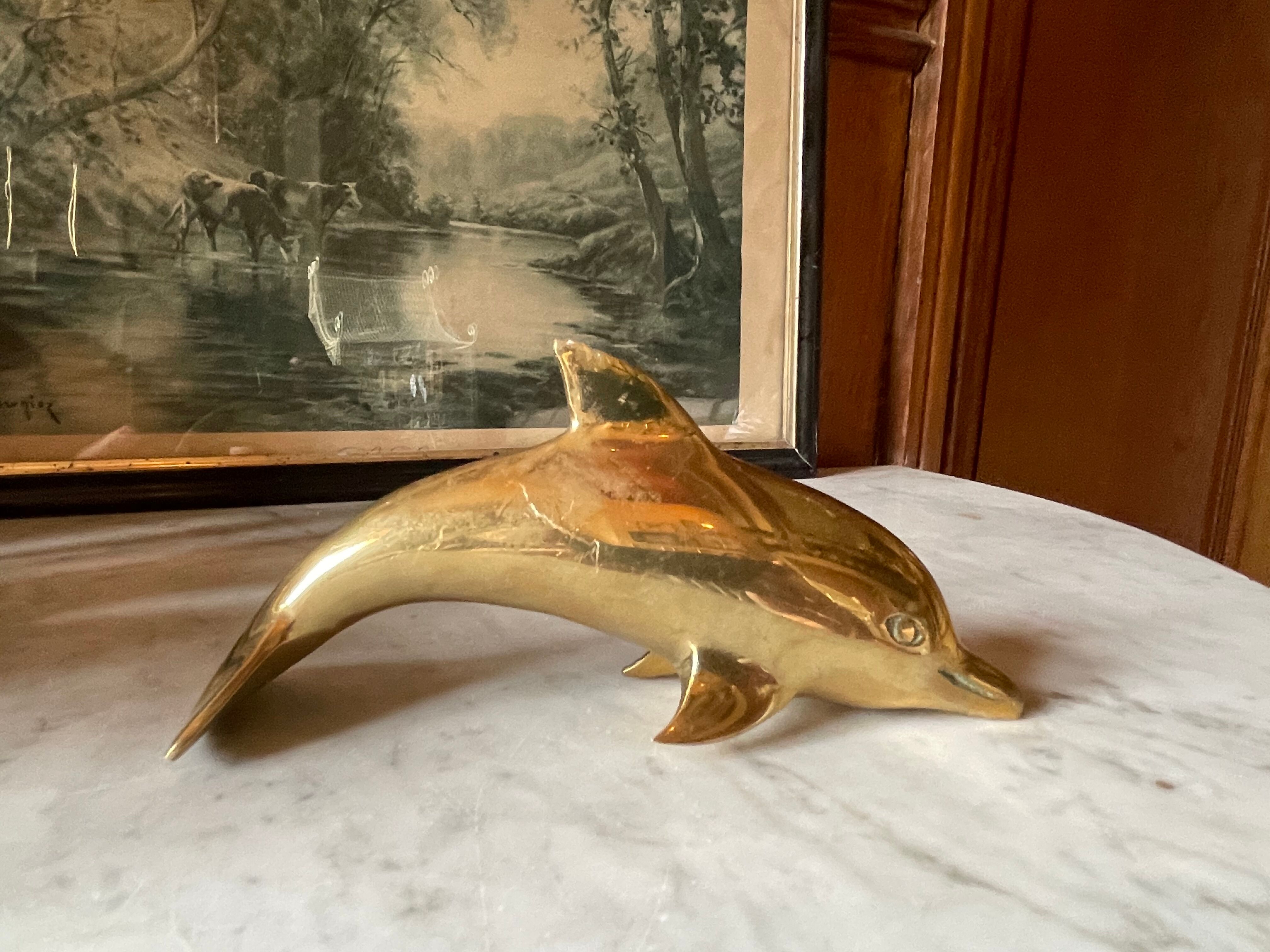 Vintage brass dolphin