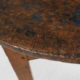 French round sidetable in oak with blue top and beautiful patina, ca. 1850