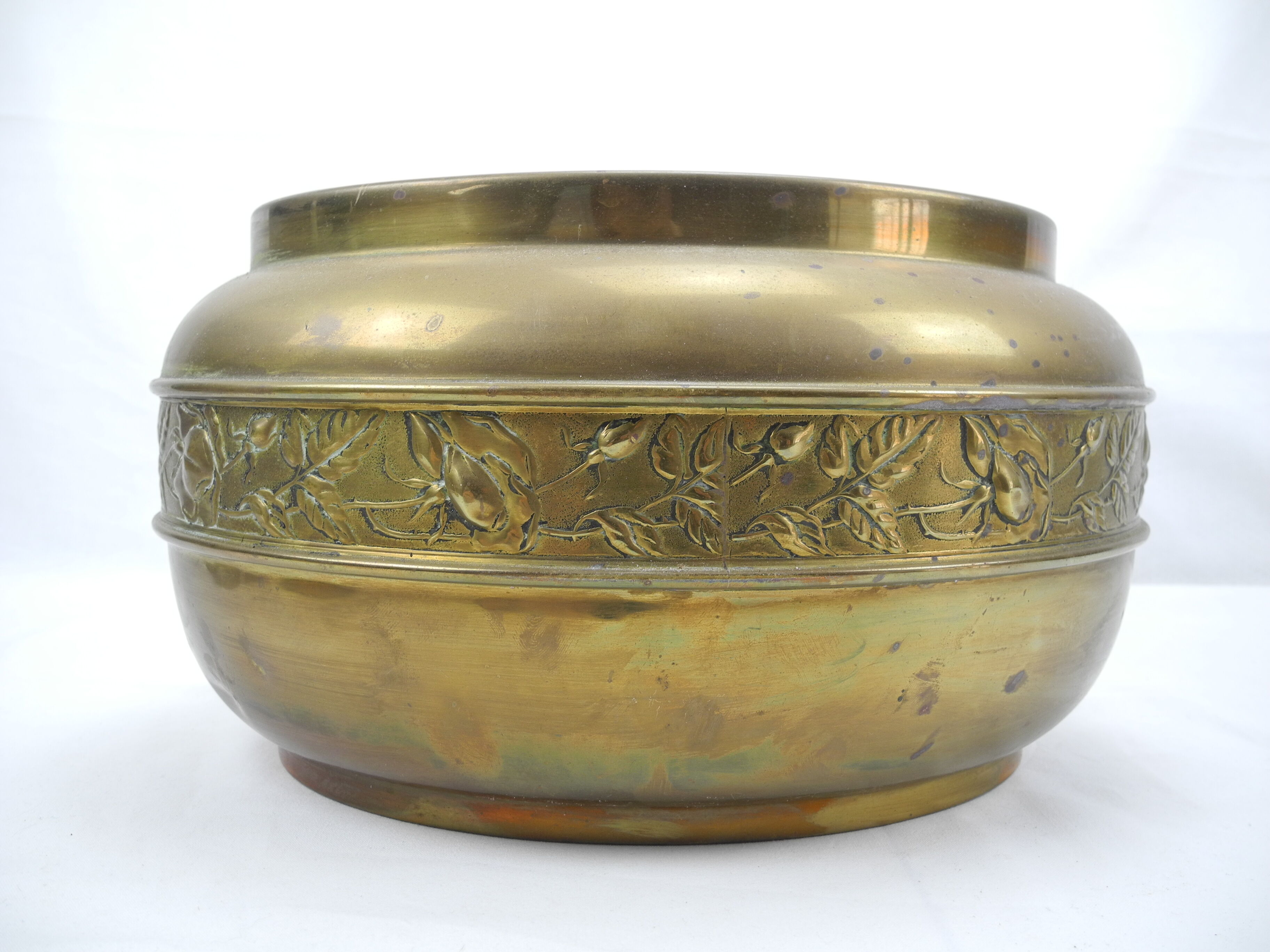 Old planter cache pot brass old brass plant flowers pot