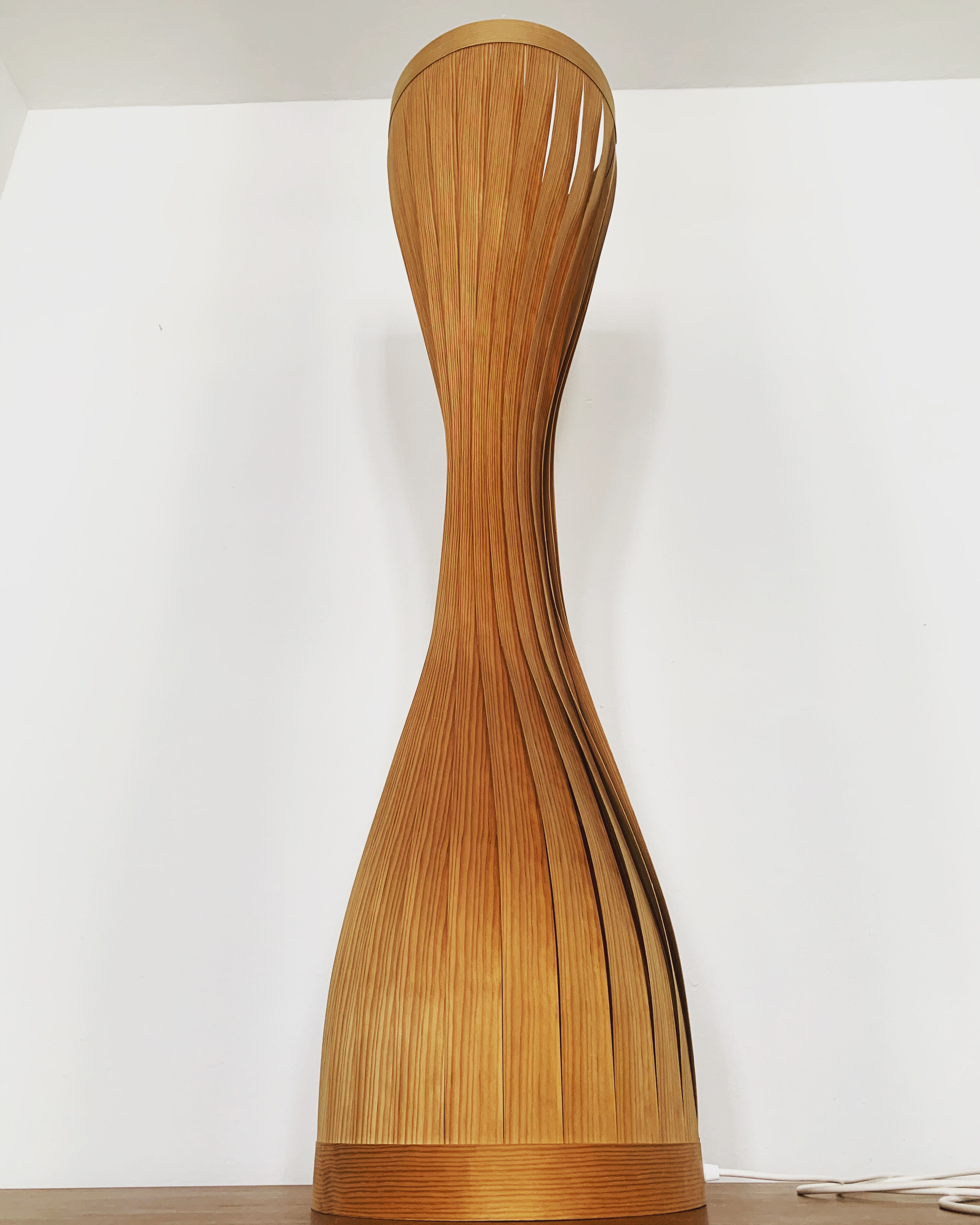 Swedish mid-century modern wooden floor lamp by Hans Agne Jakobsson