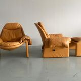 Set of 2 chairs P60 with ottoman by Vittorio Introini for Saporiti 1960