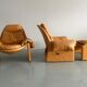 Set of 2 chairs P60 with ottoman by Vittorio Introini for Saporiti 1960
