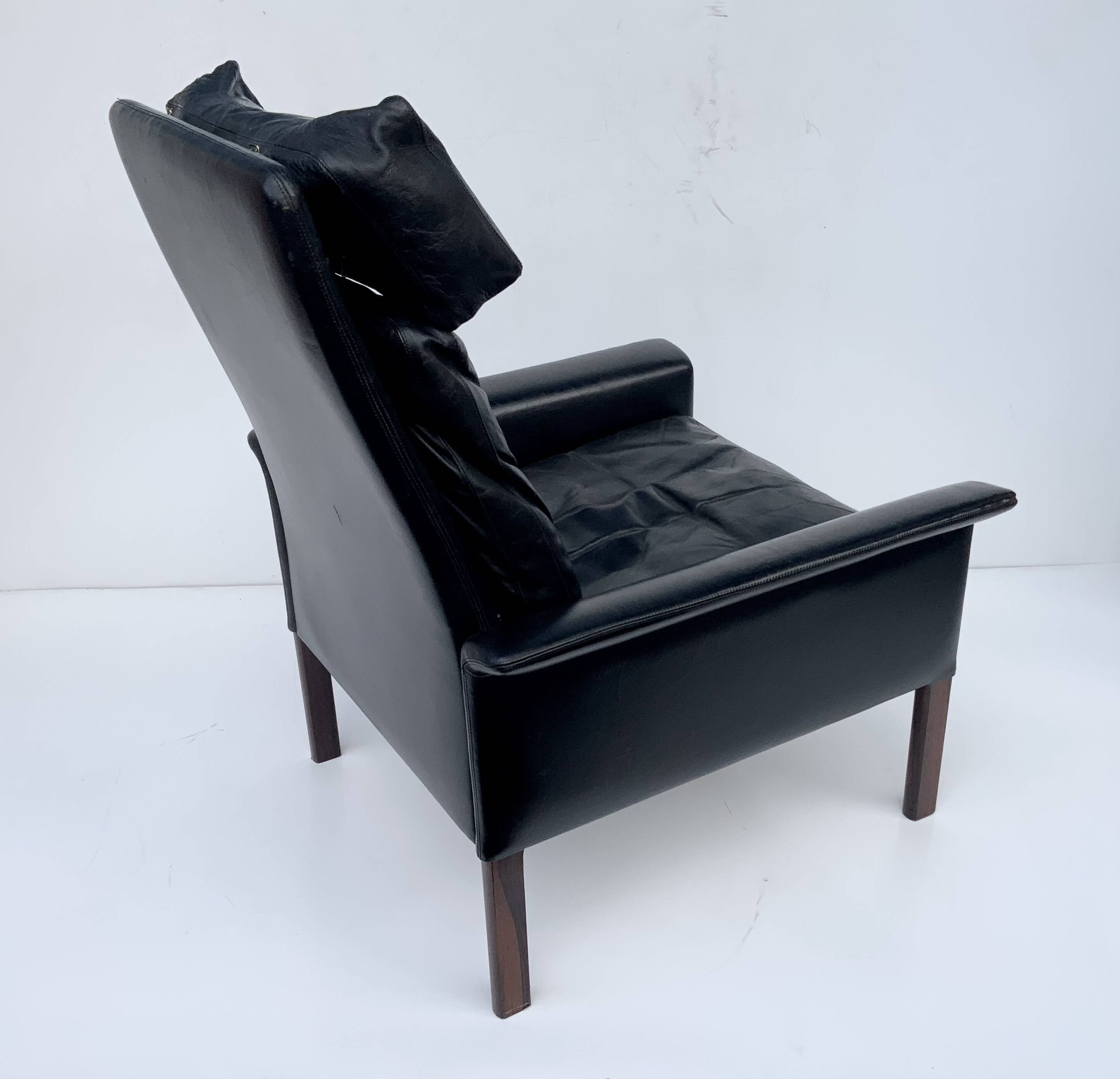 Vintage Retro Danish High Back Armchair Designed by H.Olsen Denmark 1960s