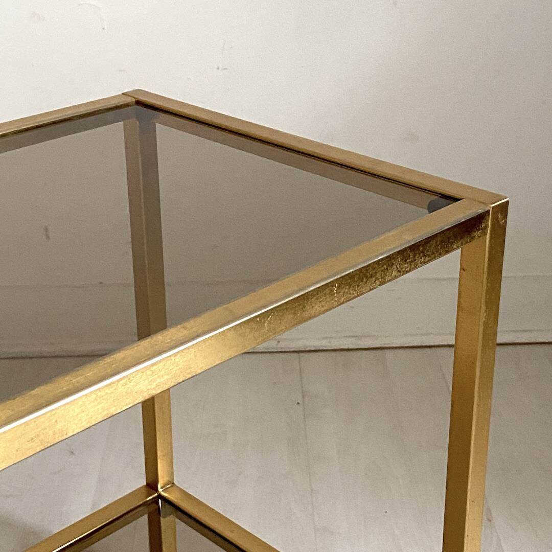 Vintage 80's gold end table
