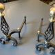 Chenets bronze et fonte