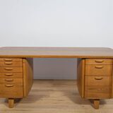 Art Deco Oak Freestanding Desk by Gunnar Ericsson for Facit AB Buromöbel