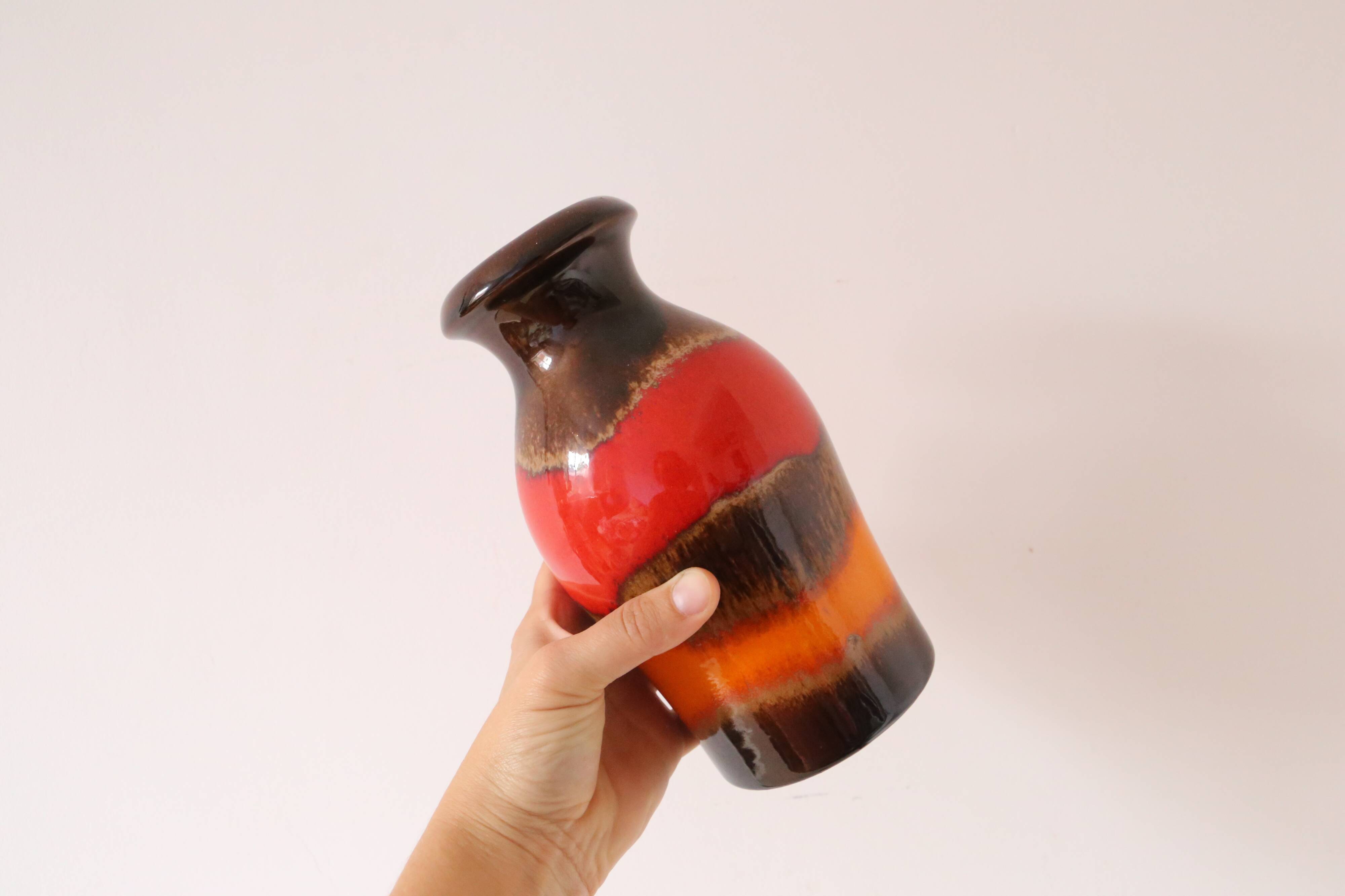 Vase en céramique allemande, Scheurich, west germany, 1960, vintage
