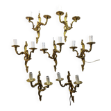 7 Bronze Wall Lamps 2 lights