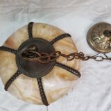 Ceramic and copper pendant lamp from 1970