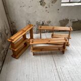 Trio d'étagères constructivistes en pin style Regain