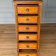 Meuble cinq tiroirs type Louis XVI directoire 1960 anneaux de tirage
