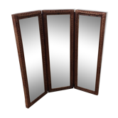 Triptych of rattan mirrors 63x63cm