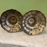 Pair of silver-plated bronze candlesticks from the 18th century. | Candle holders | Candelabrum