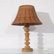 Lampe stylescandinave en bois et rotin 1970